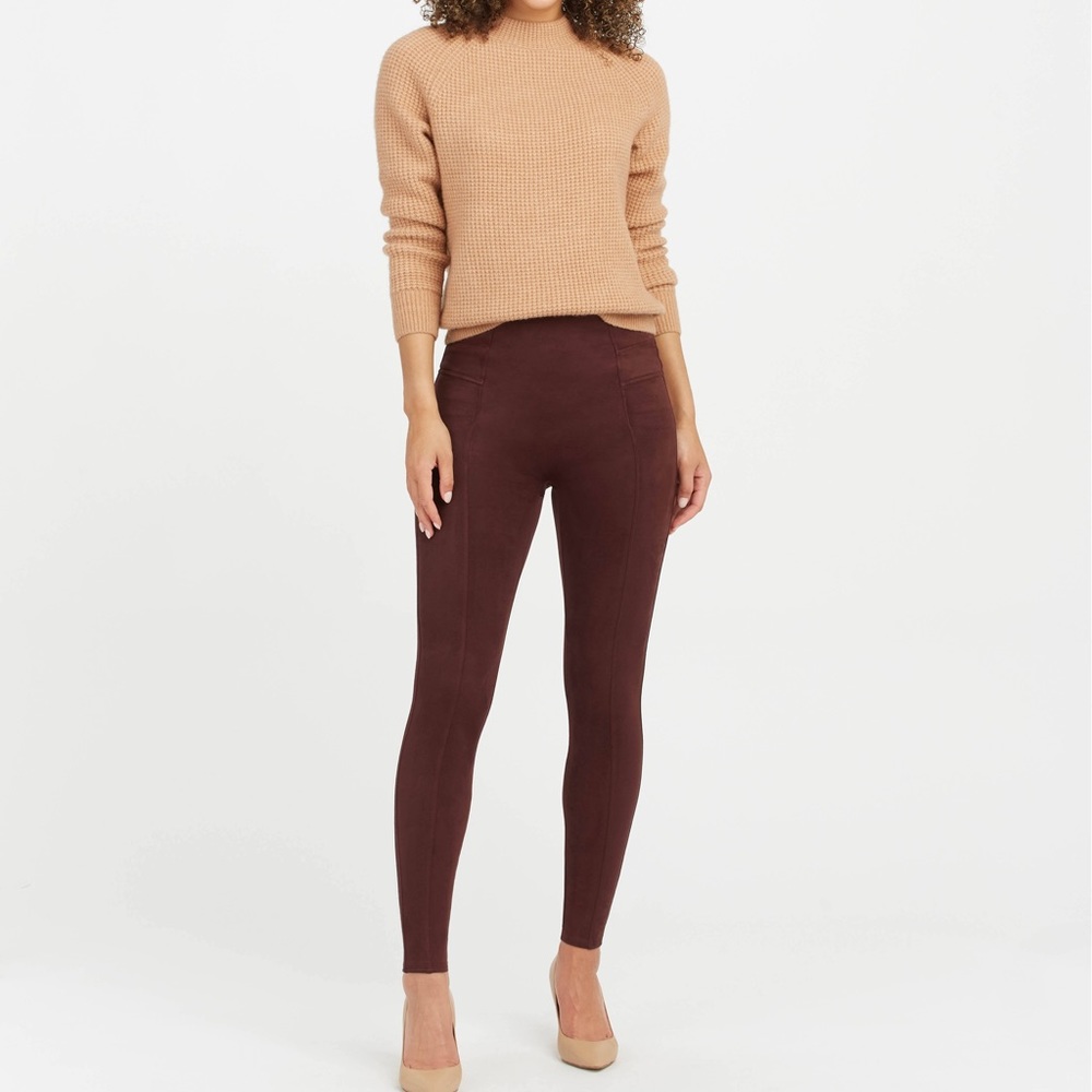 Merlot, Suede Spanx Leggings
